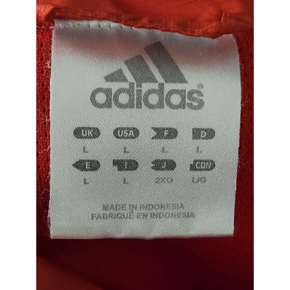 Adidas 1/4 Zip Pullover Mens Sz L Orange 3 Stripes Mesh Lined Vented VTG Y2K - Picture 5 of 5